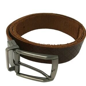 PT Fashion men belt brown leather embossed NWOT